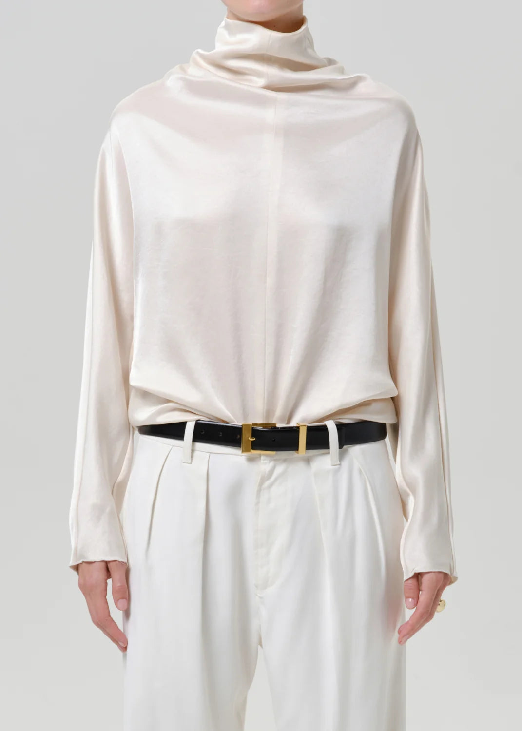 Ilaria Draped Top in Cream