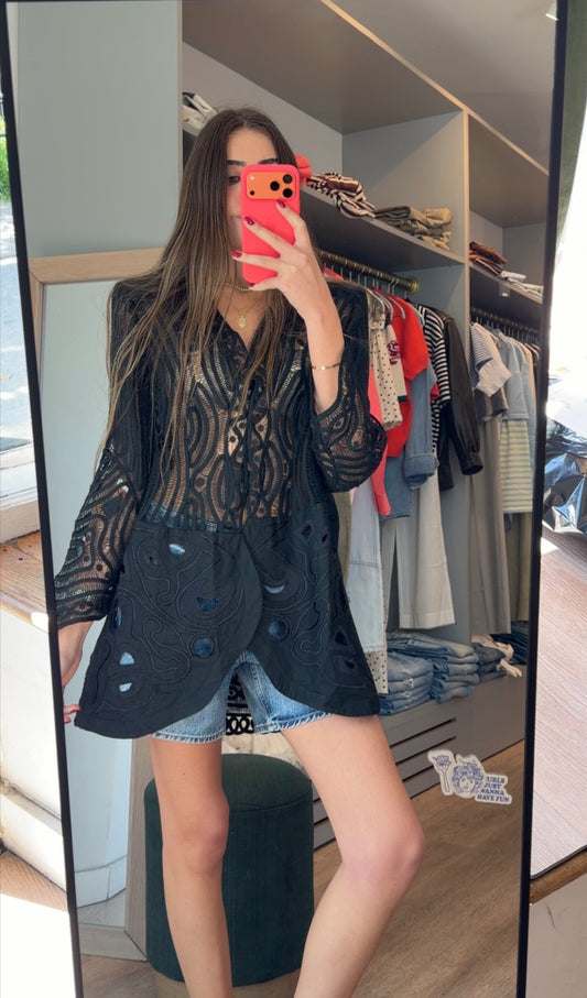 Black Embroidered Blazer