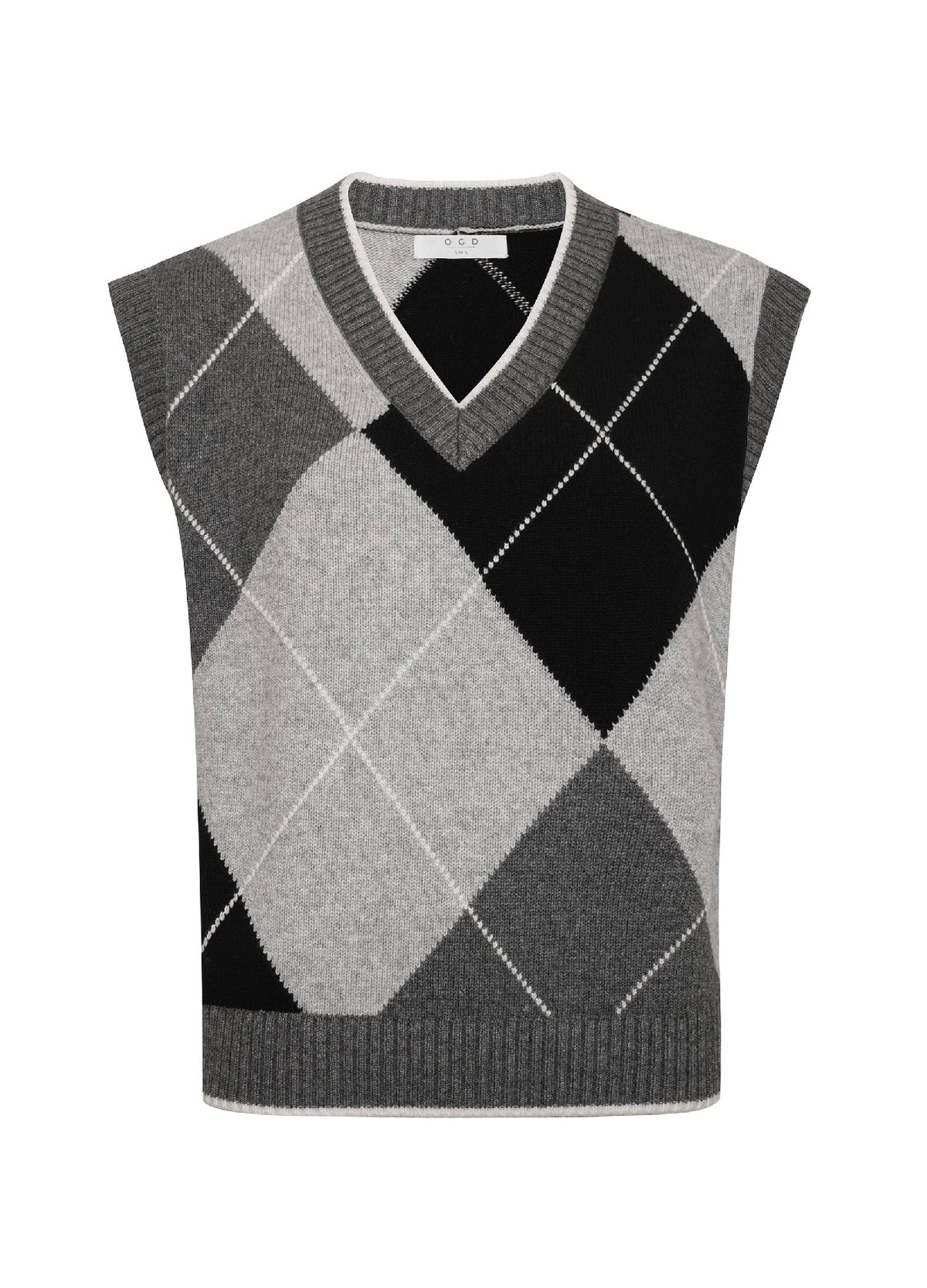 Imogen Vest in Heather Grey Argyle