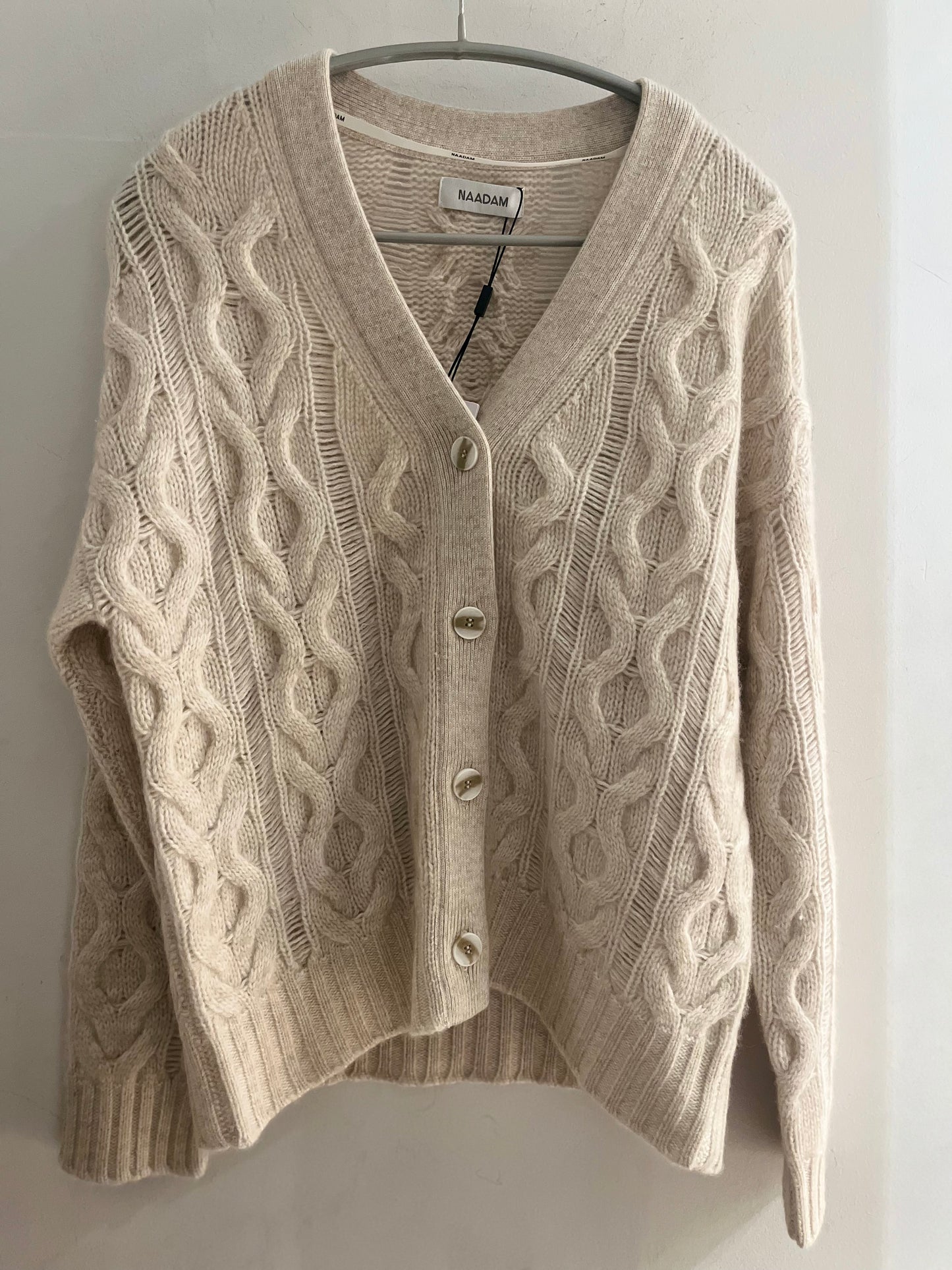 Cashmere Open Cable Marled Cardigan