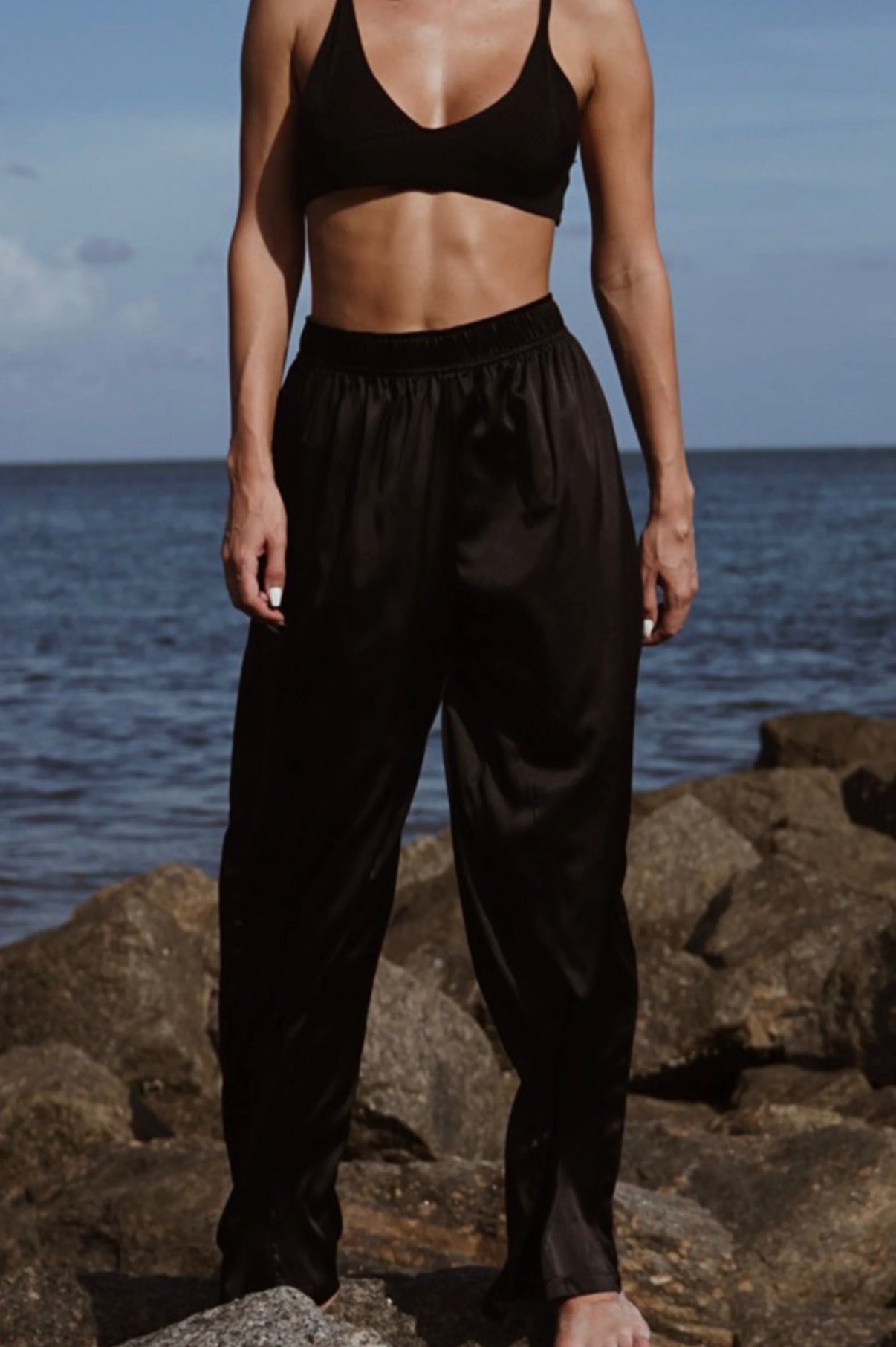 Silk Pants in Black