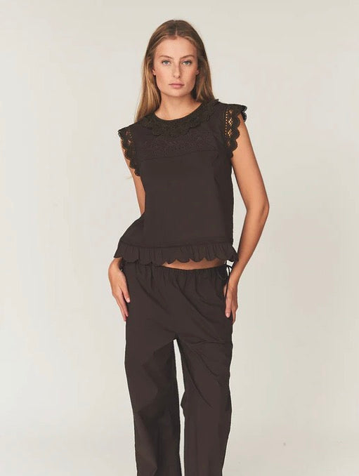 Kristen Cloth Top in Chocolate Brown