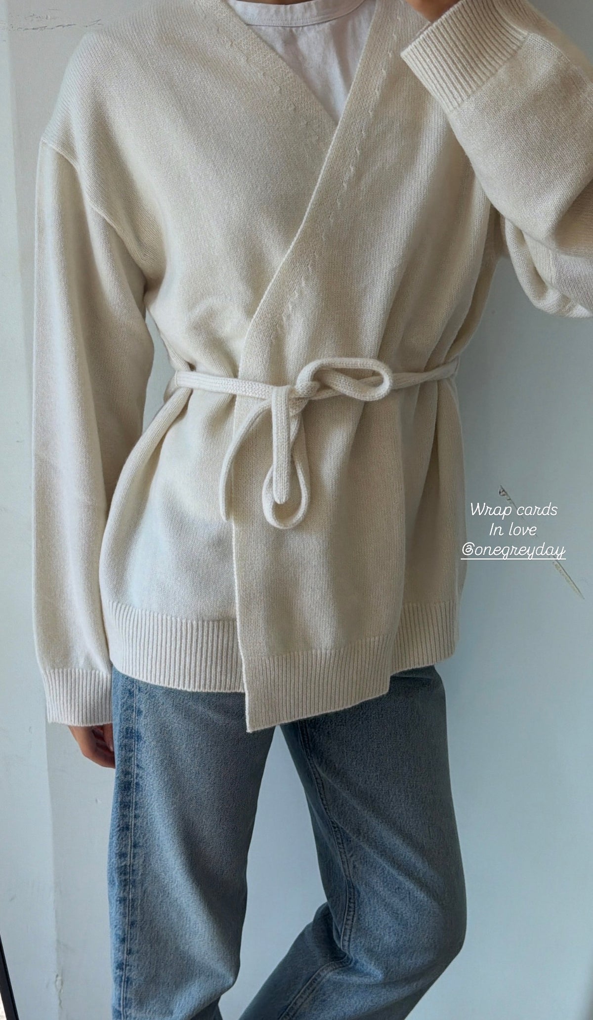Katie Cashmere Wrap Cardigan in Ivory
