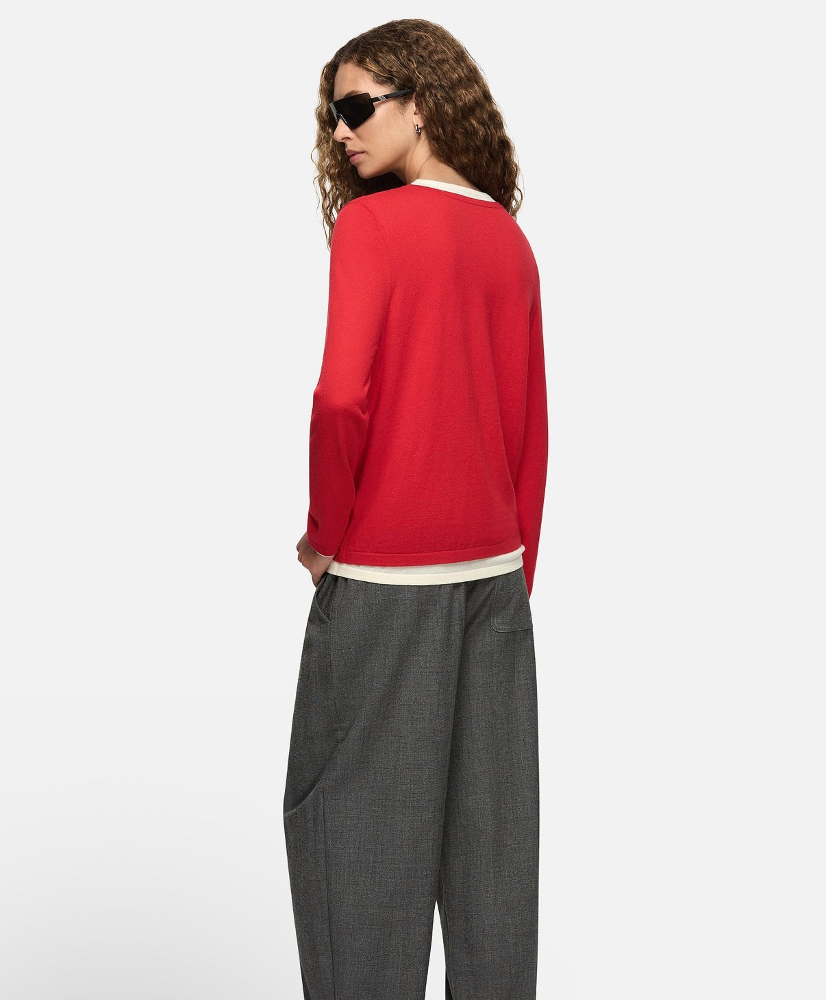 Amber Layered Sweater in Red