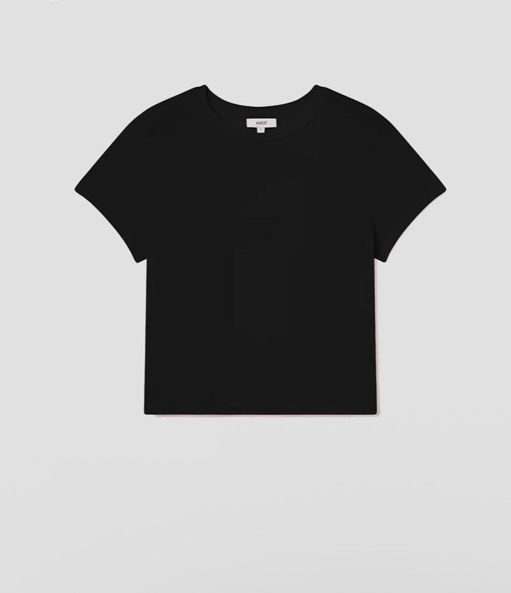 Adine Shrunken Tee in Black