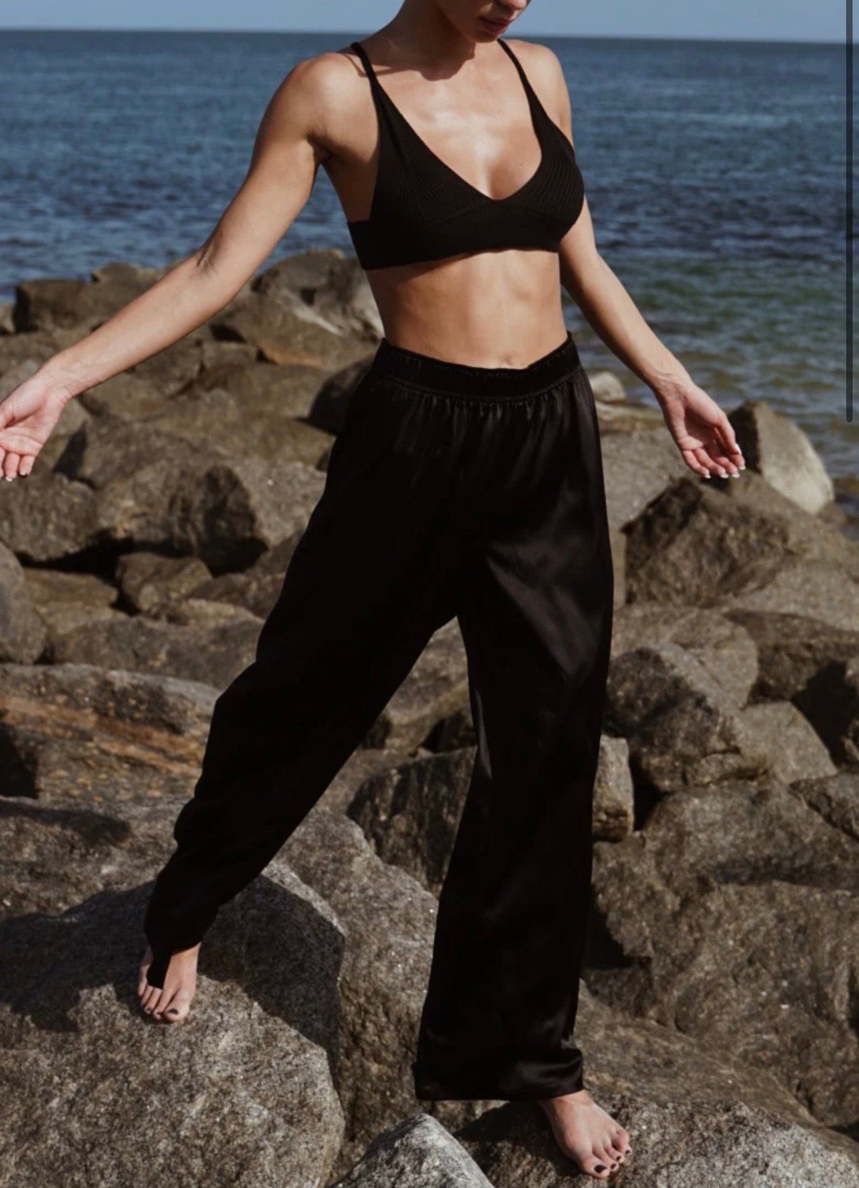 Silk Pants in Black