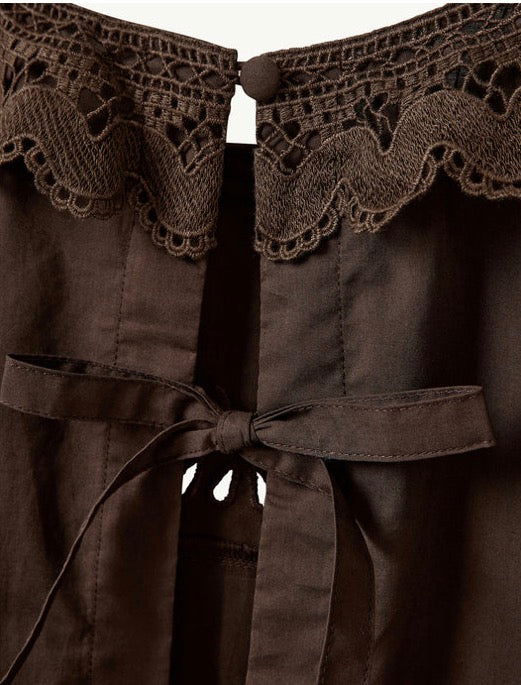 Kristen Cloth Top in Chocolate Brown