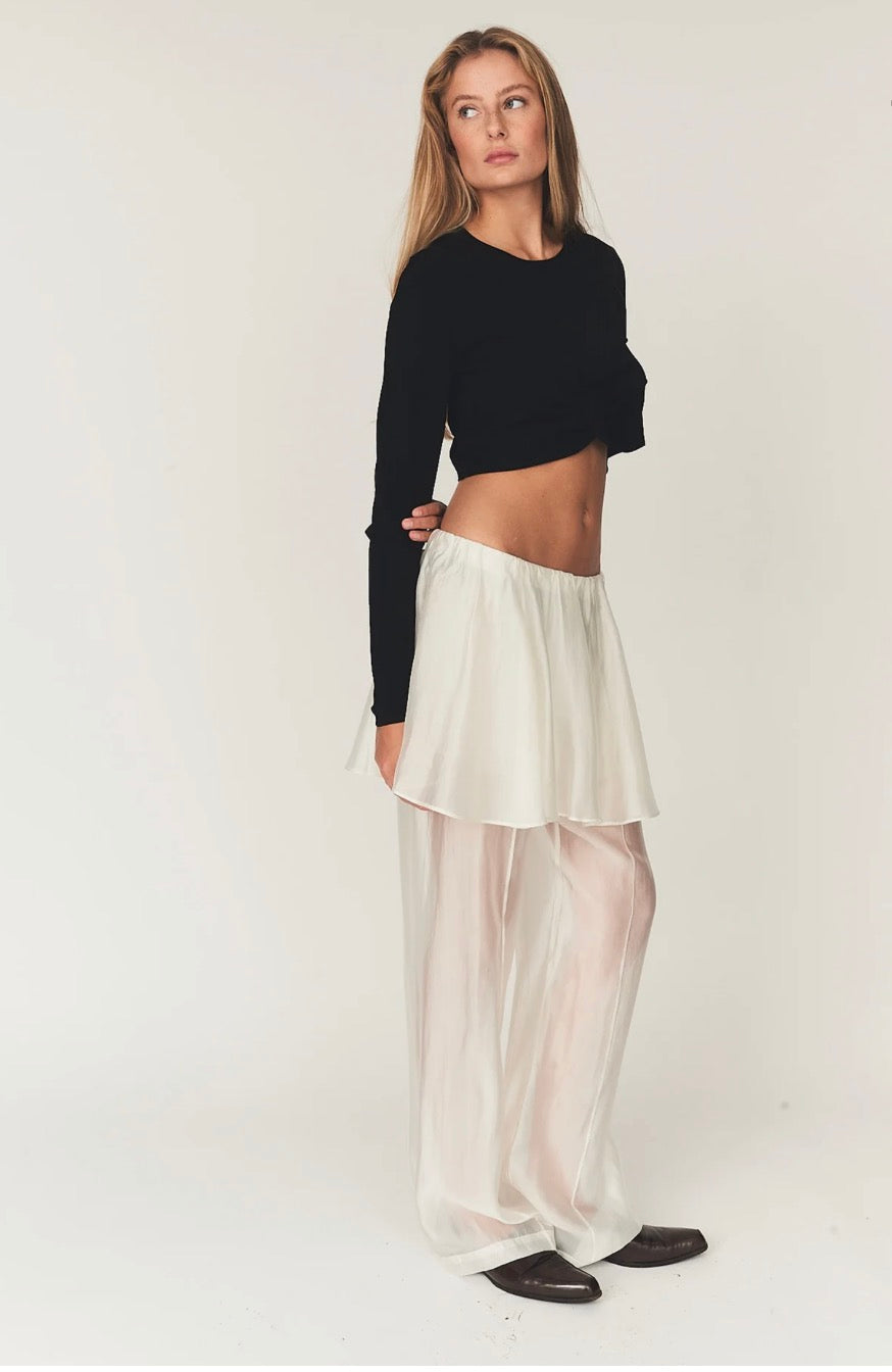 Gillian Peplum Pants in Cream