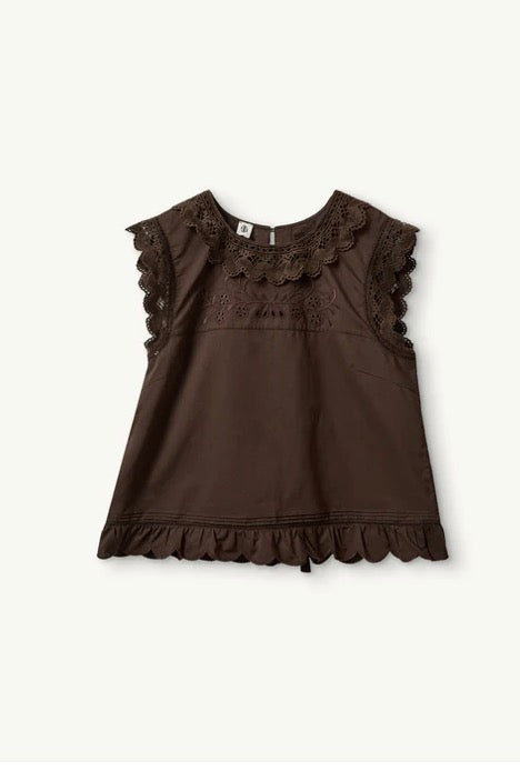 Kristen Cloth Top in Chocolate Brown
