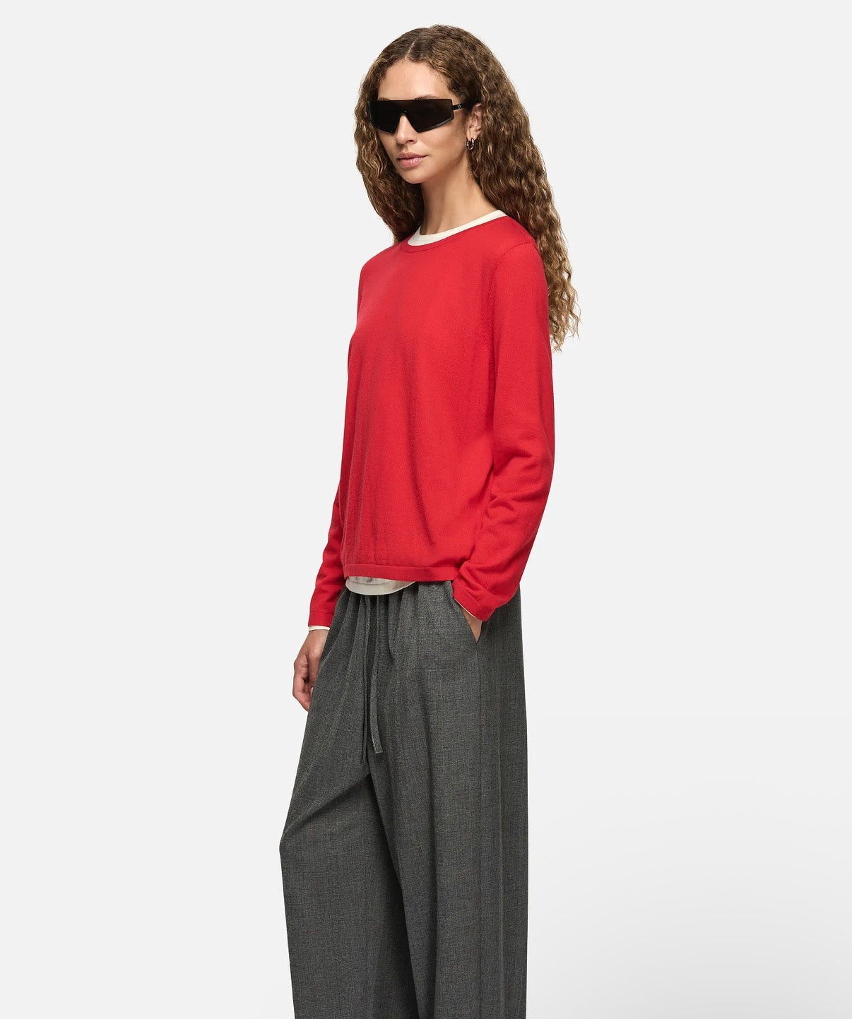 Amber Layered Sweater in Red