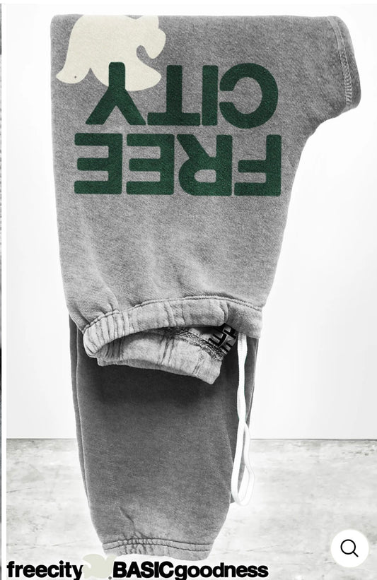 FREECITY LARGE HEATHER SWEATPANT IN HEATHER ARMY