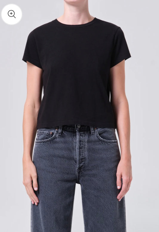 Adine Shrunken Tee in Black