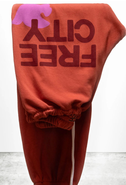 Freecity Large Sweatpant in Burn Orange