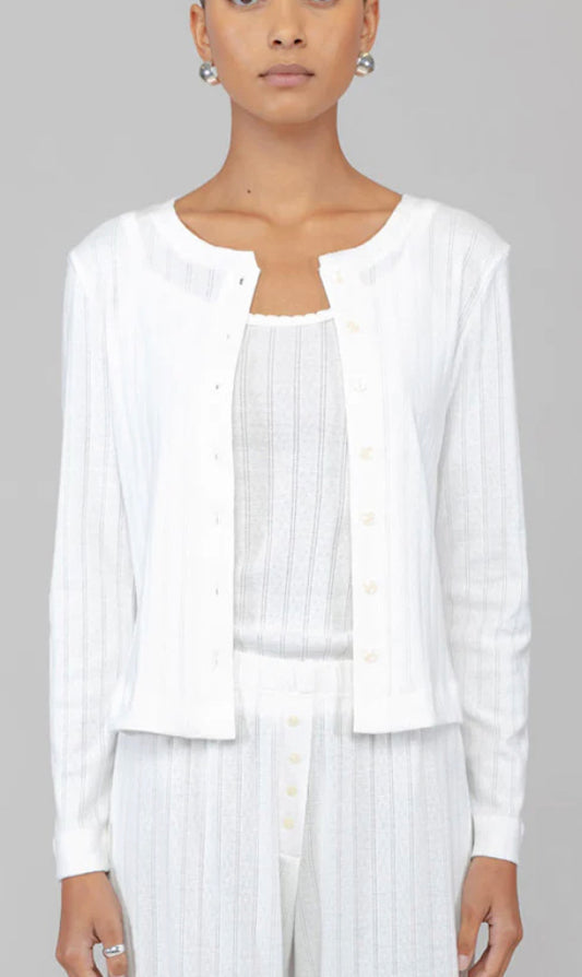 Pointelle Classic Crew Cardigan