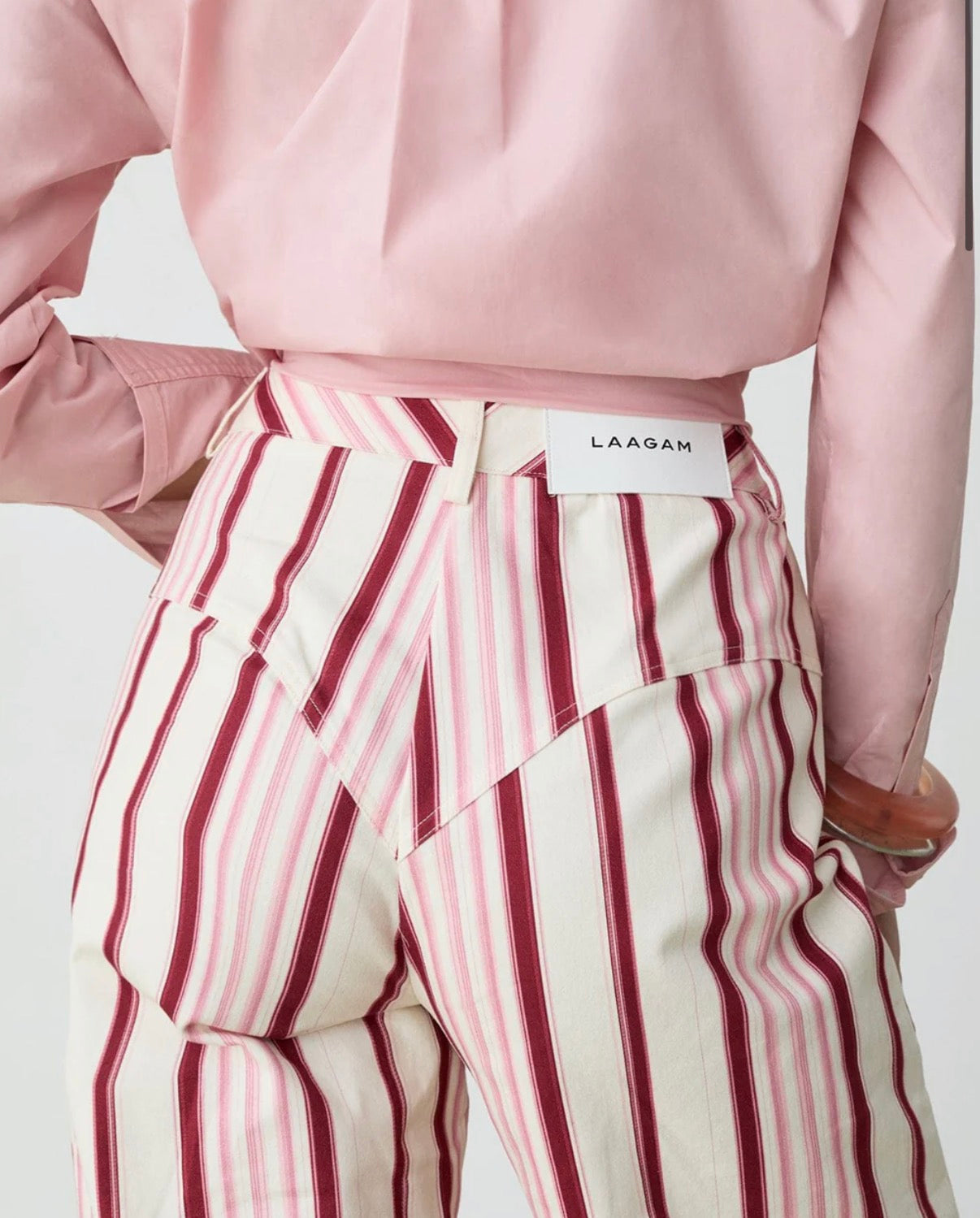 Leroy Pink Striped Twill Pants