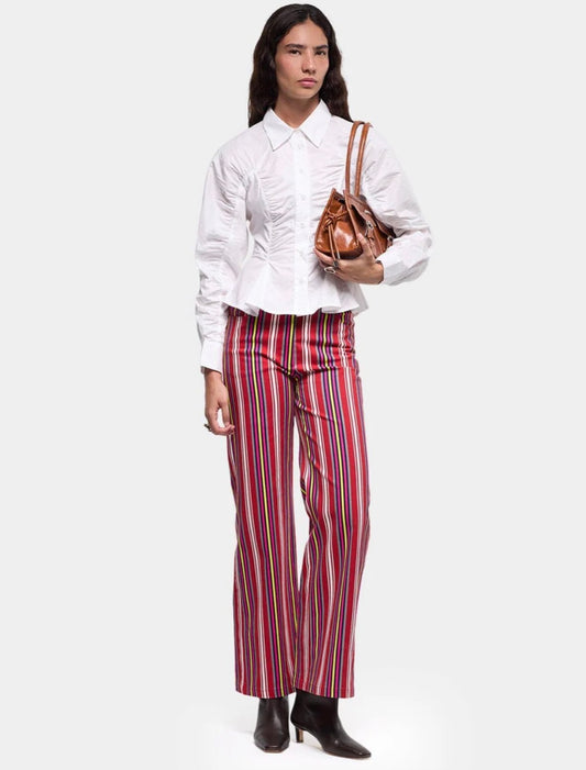 Leroy Red Striped Twill Pants