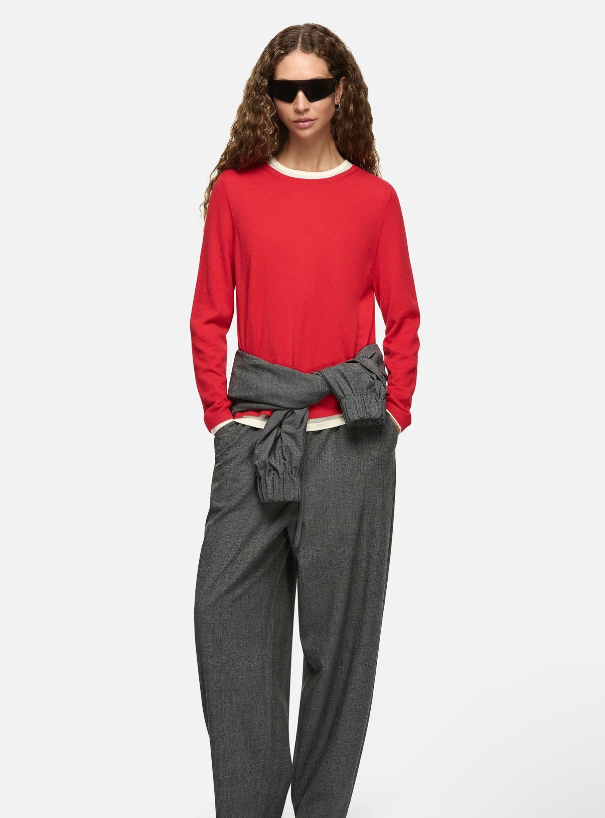 Amber Layered Sweater in Red