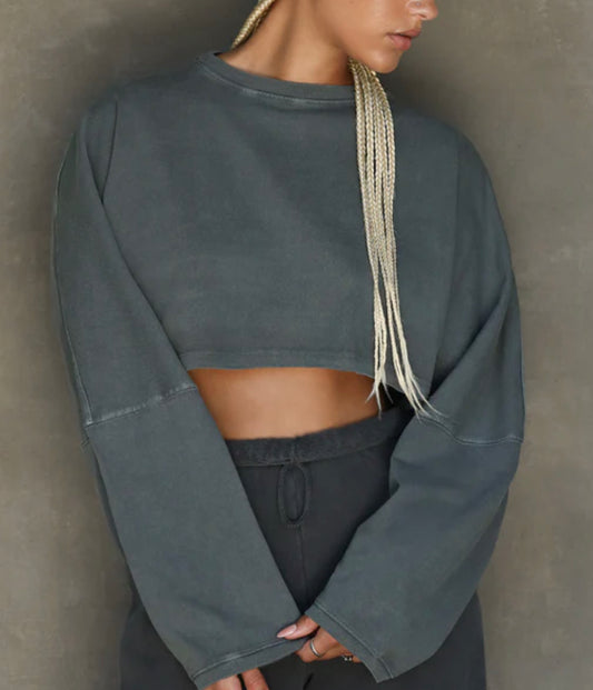 Slouchy Crop Long Sleeve