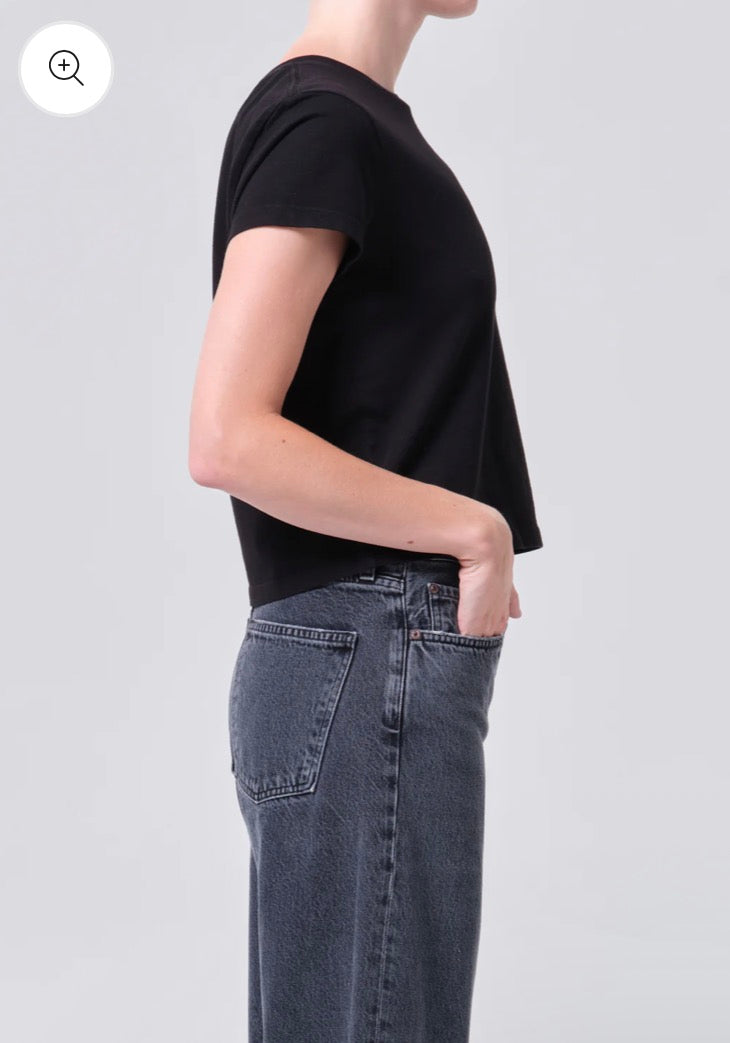 Adine Shrunken Tee in Black