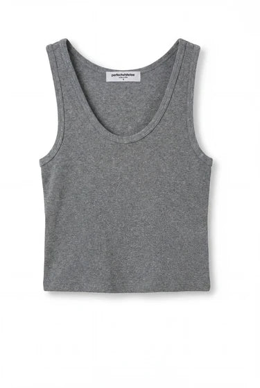 Blondie Structured Rib Bra Friendly Tank in Dark Heather Grey