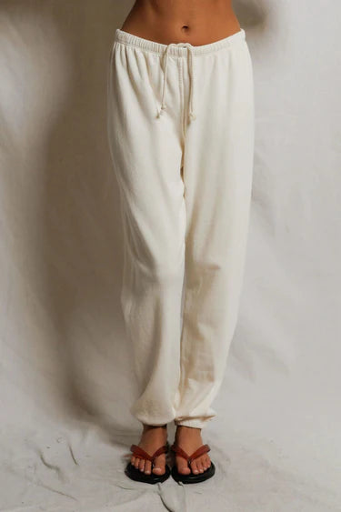 Johnny French Terry Easy Sweatpant in Bright Ivory