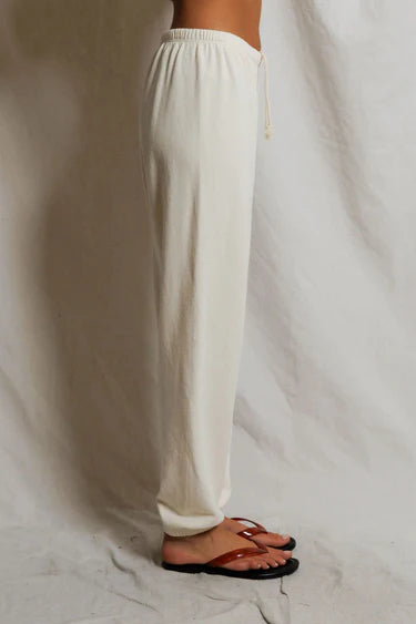 Johnny French Terry Easy Sweatpant in Bright Ivory