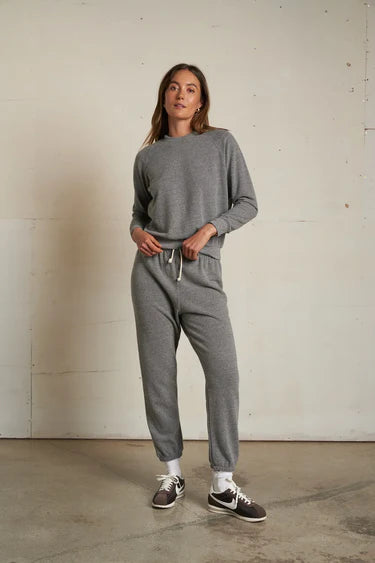 Johnny French Terry Easy Sweatpant in Dark Heather Grey