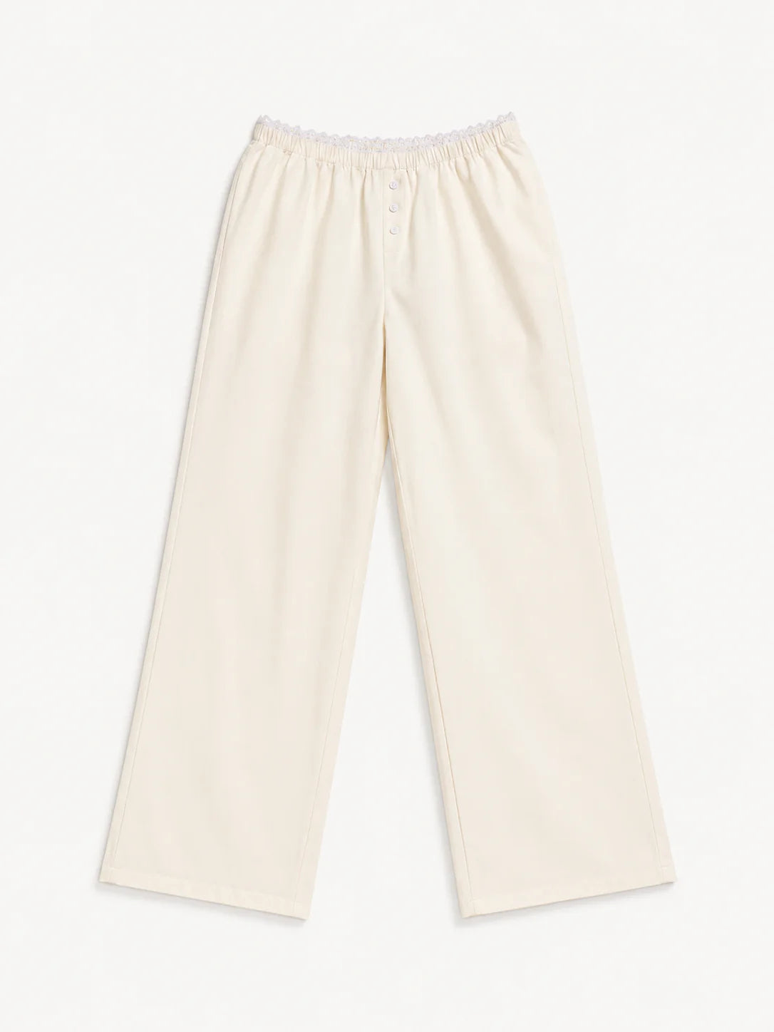 Poplin Cotton Lounge Pant in White