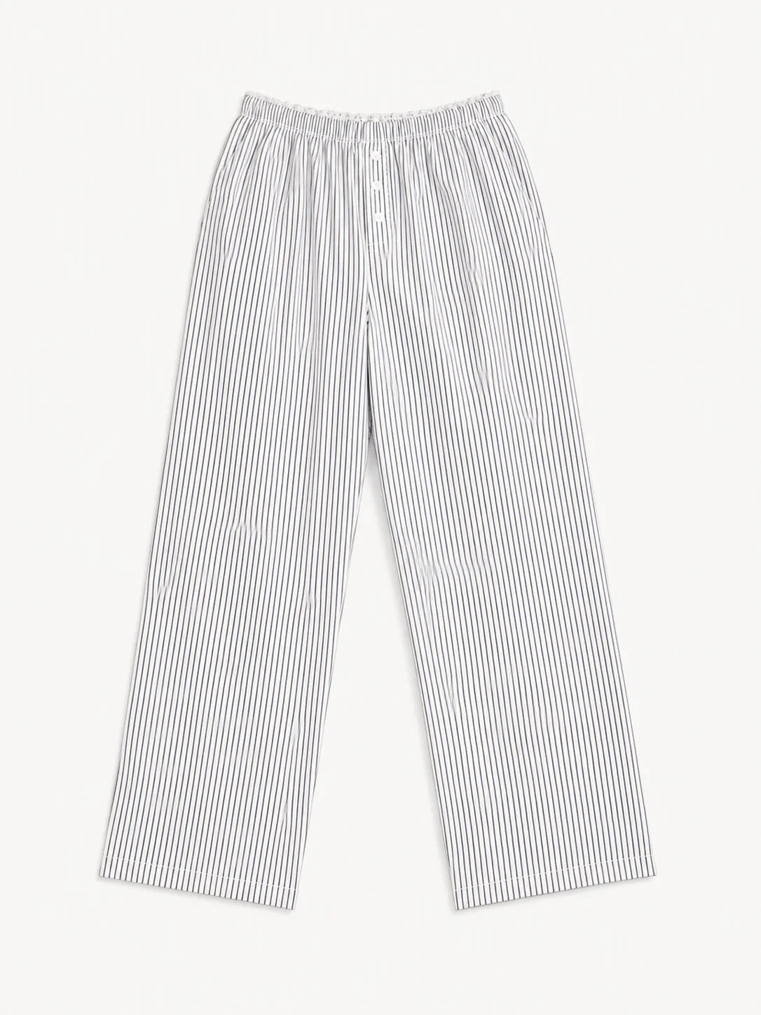 Poplin Cotton Lounge Pant in Navy Stripe