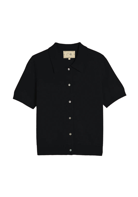 Leslie Cashmere Cardigan in Black