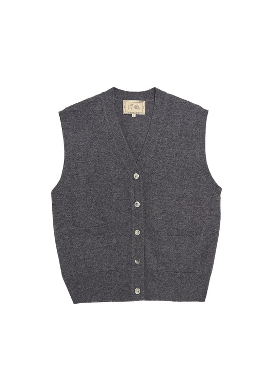 Juni Cashmere Vest in Dark Heather Grey