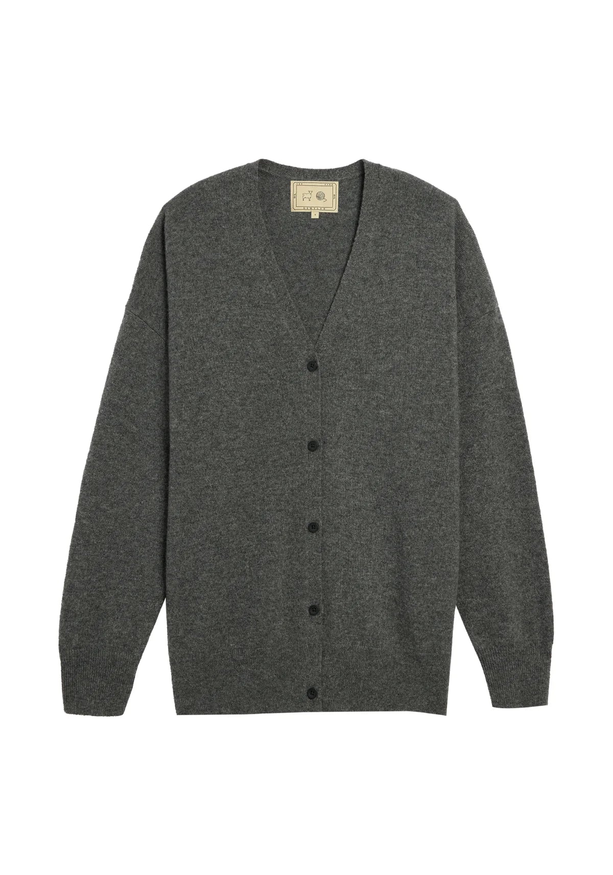 Jayla Cashmere Cardigan in Dark Heather Grey