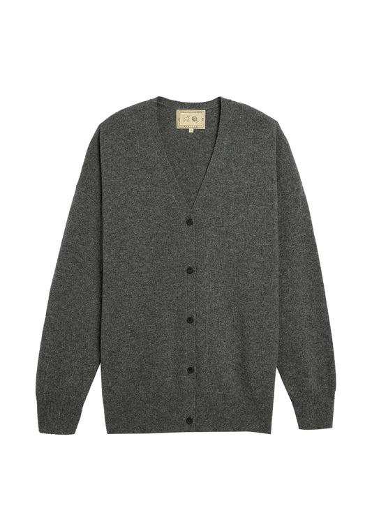Jayla Cashmere Cardigan in Dark Heather Grey