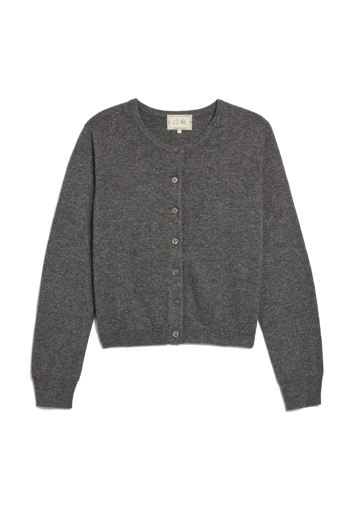 Ava Cashmere Cardigan in Dark Heather Grey