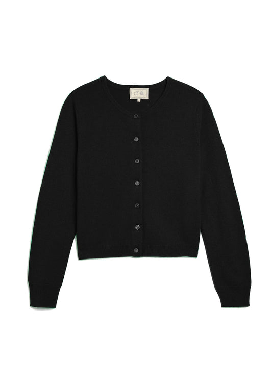 Ava Cashmere Cardigan in Black