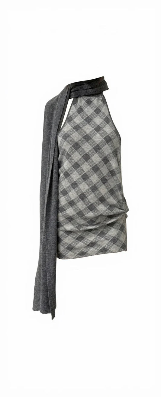 Axis Dress in Plaid Gray