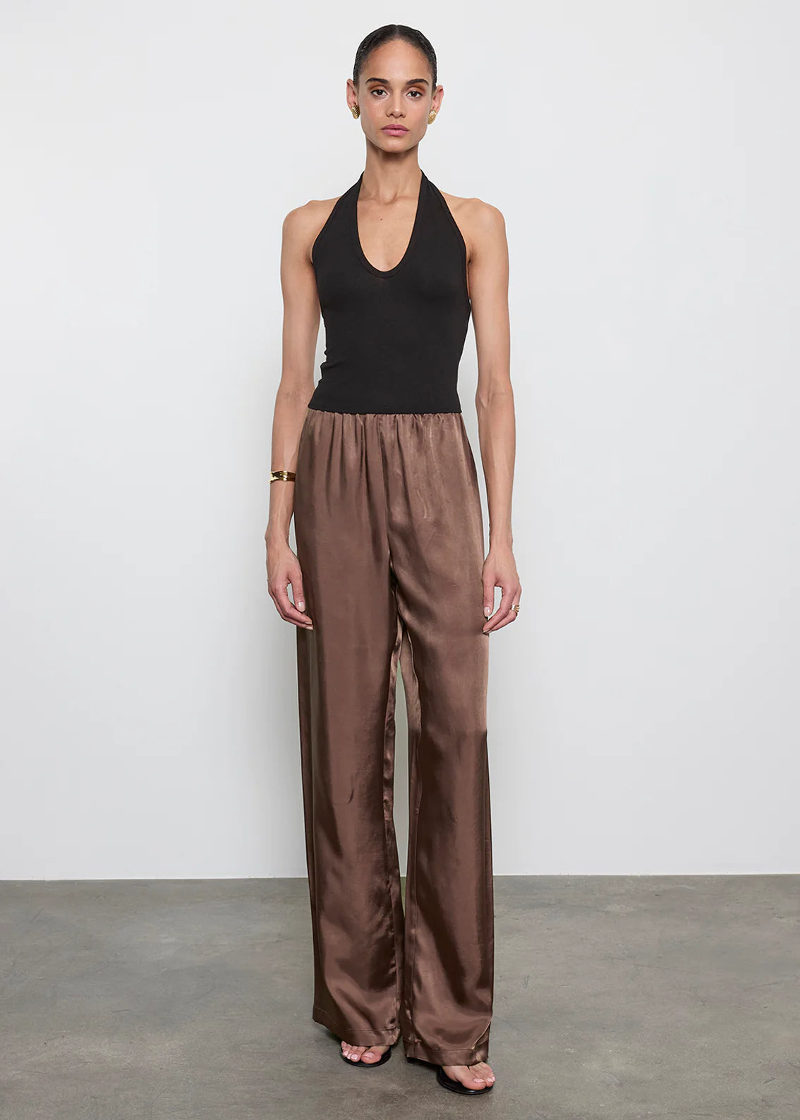 Fluid Twill Pant in Chocolate