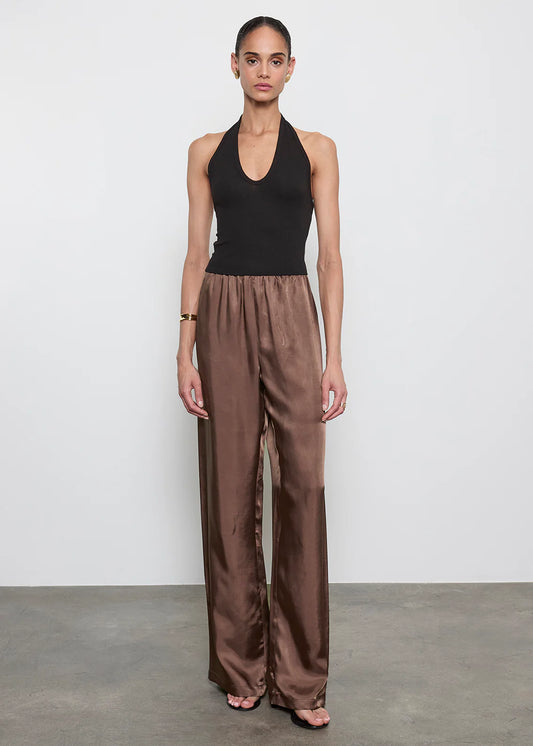 Fluid Twill Pant in Chocolate