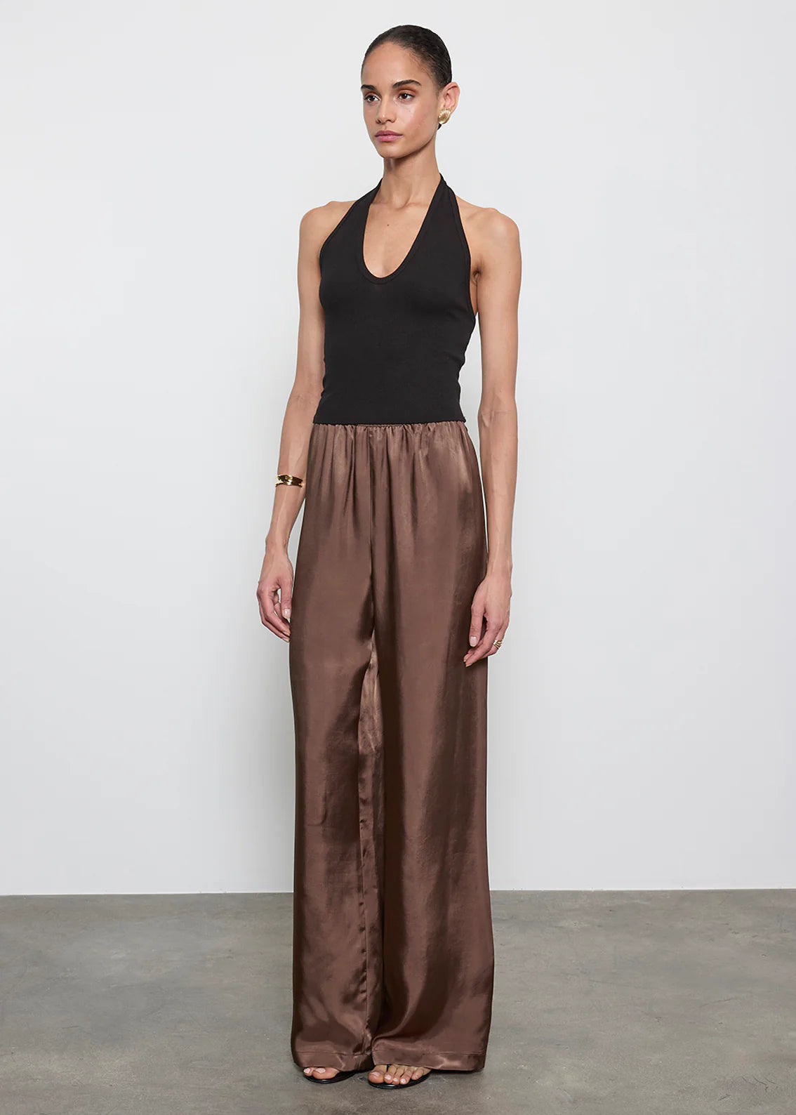 Fluid Twill Pant in Chocolate