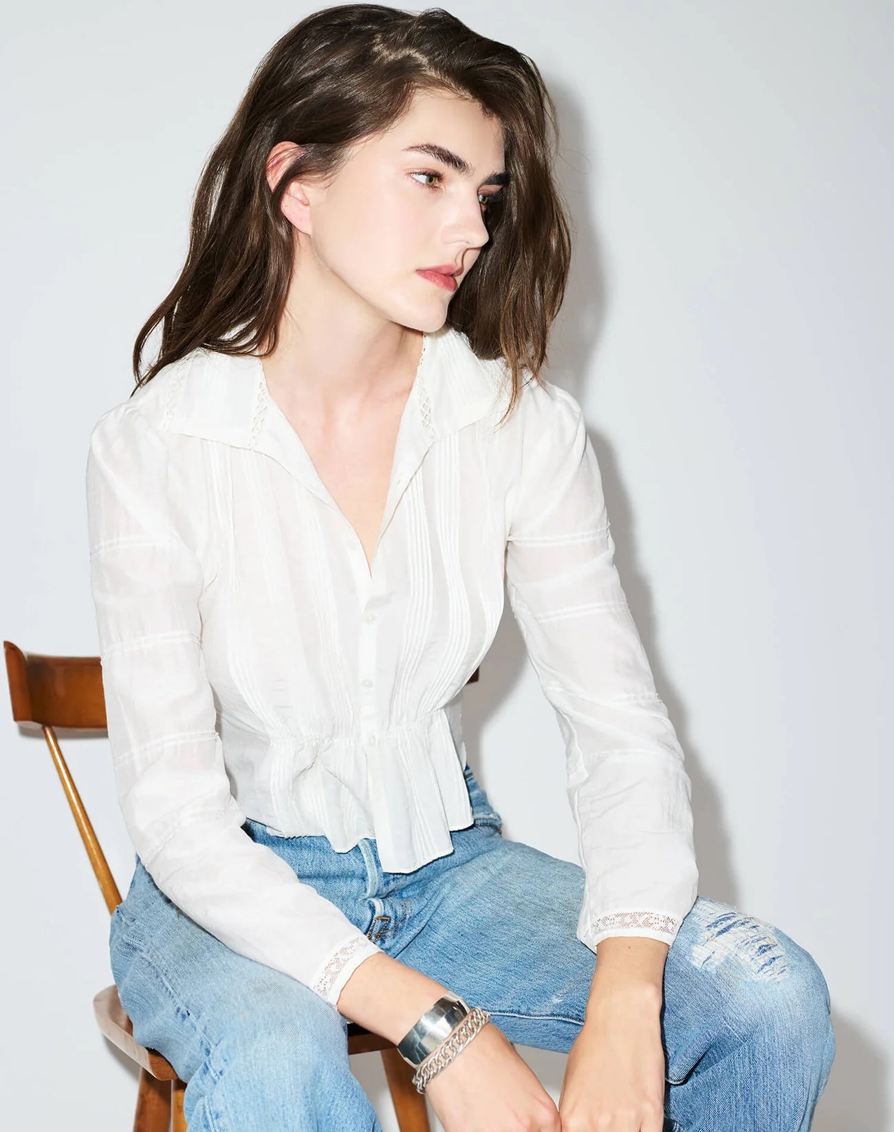 Addie Blouse in Vintage White