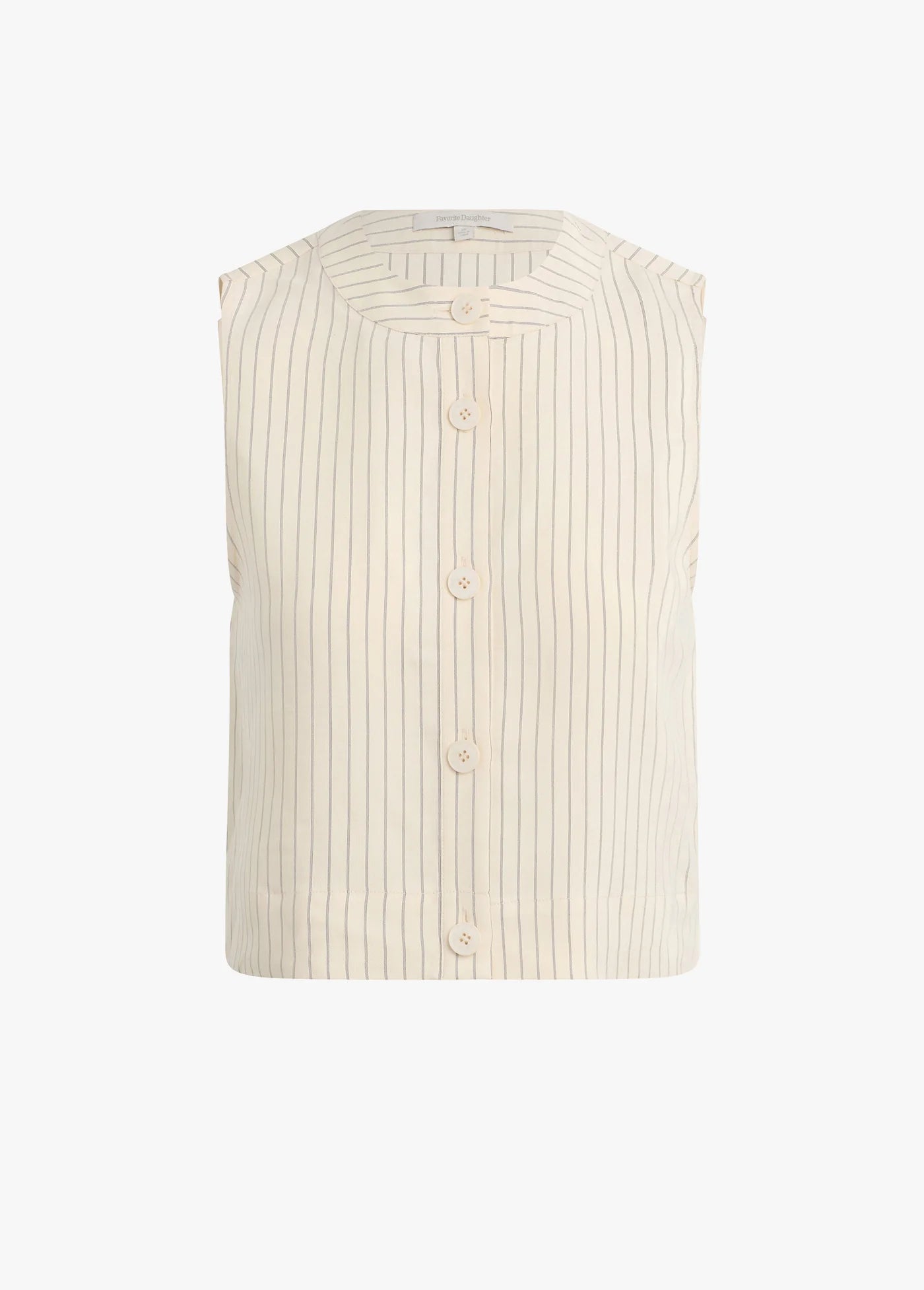 The Fine Line Top in Cream Pinstripe