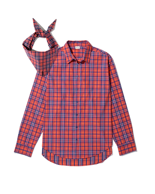 The Shellona in Poppy/Navy Plaid