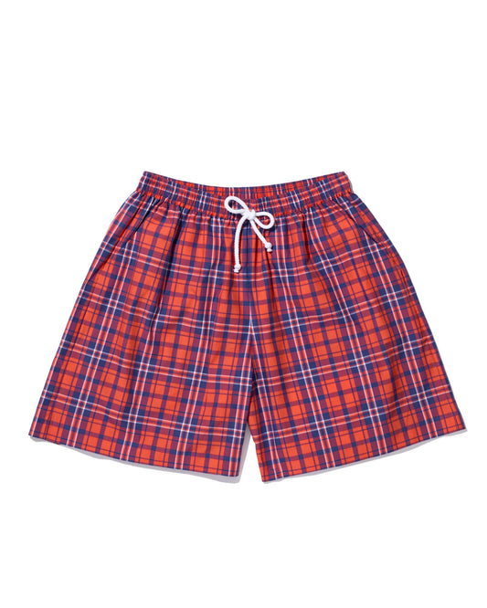 The Squid in Navy/Poppy Plaid