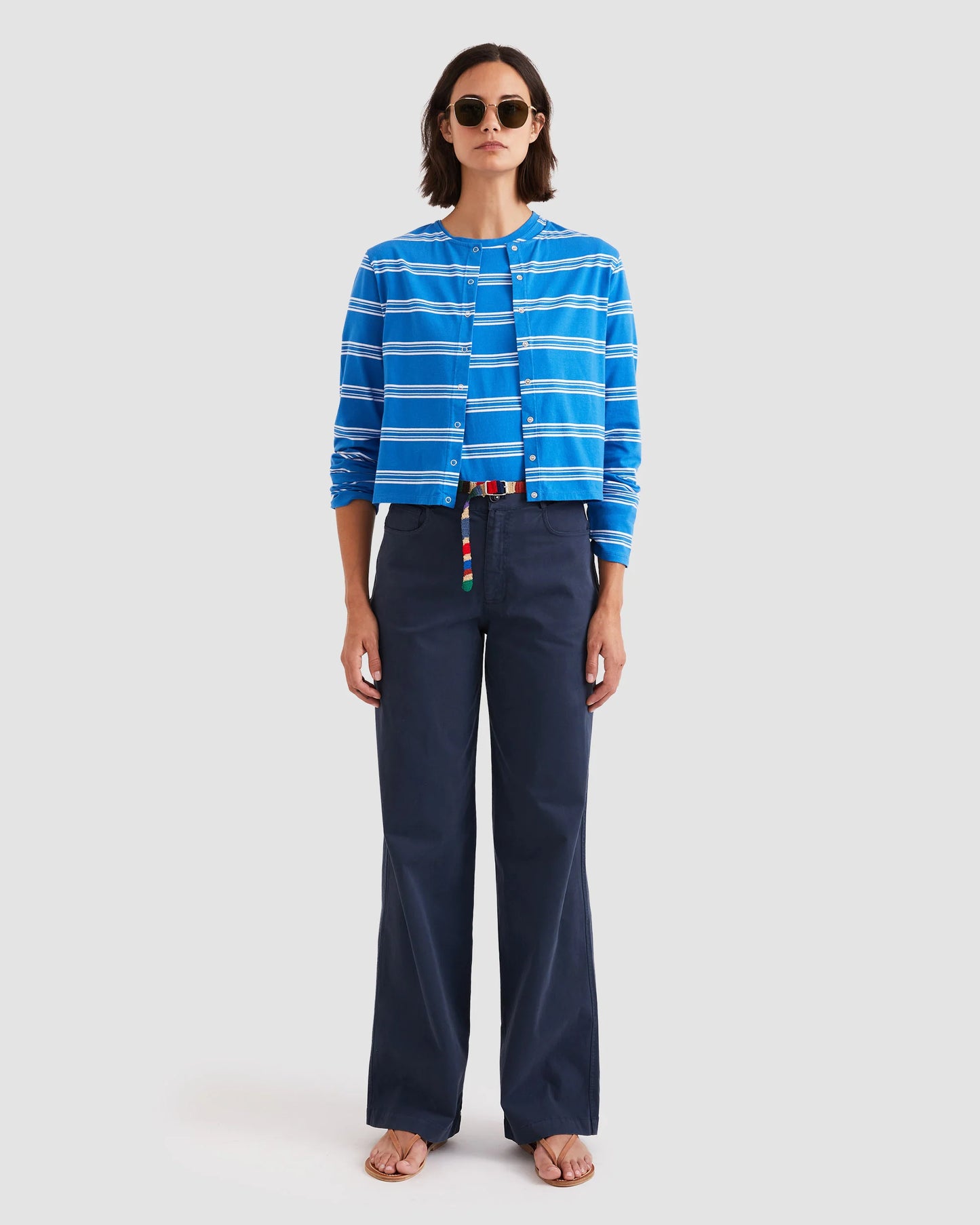 The Carmen in Royal/White/Mixed Stripe