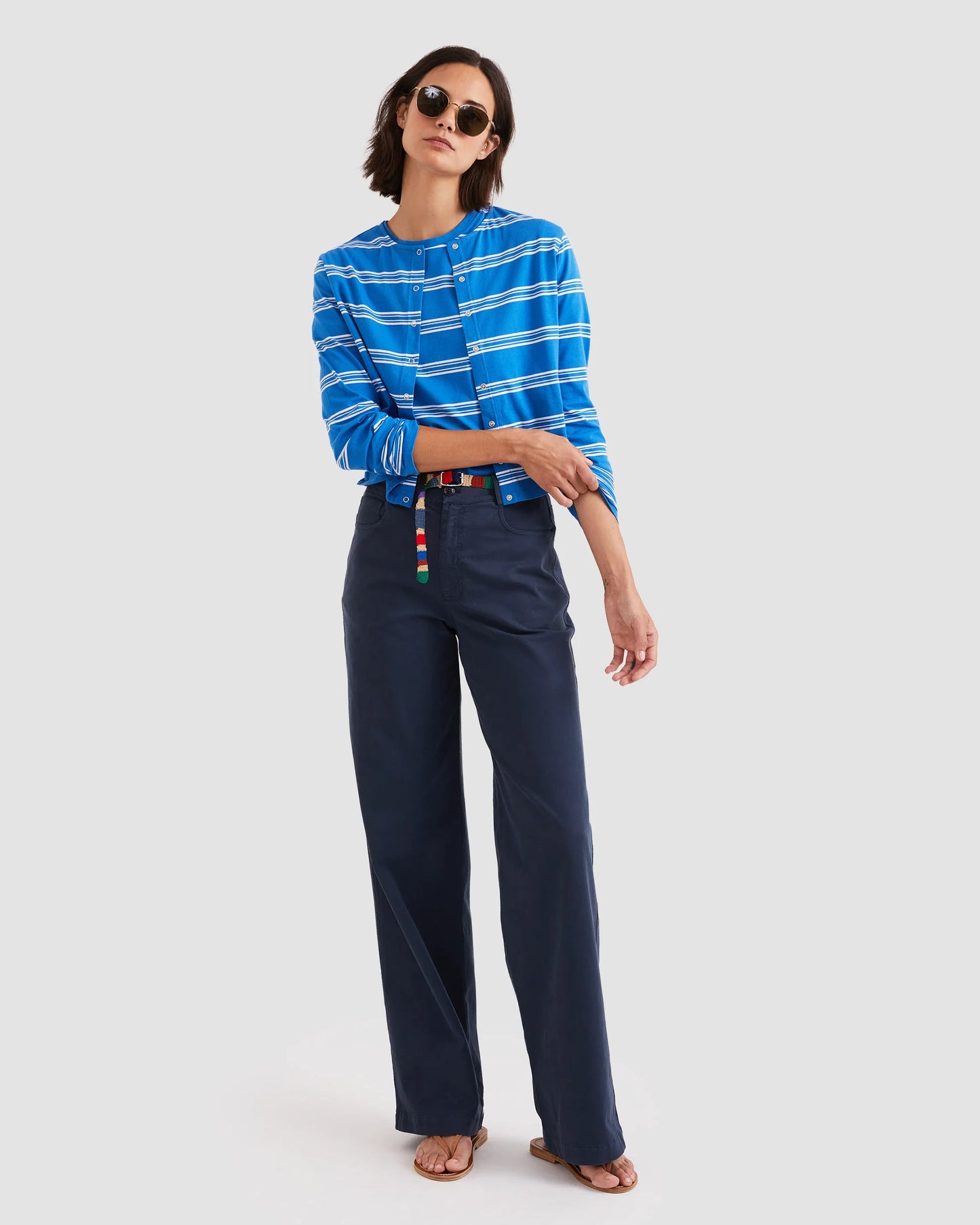 The Carmen in Royal/White/Mixed Stripe