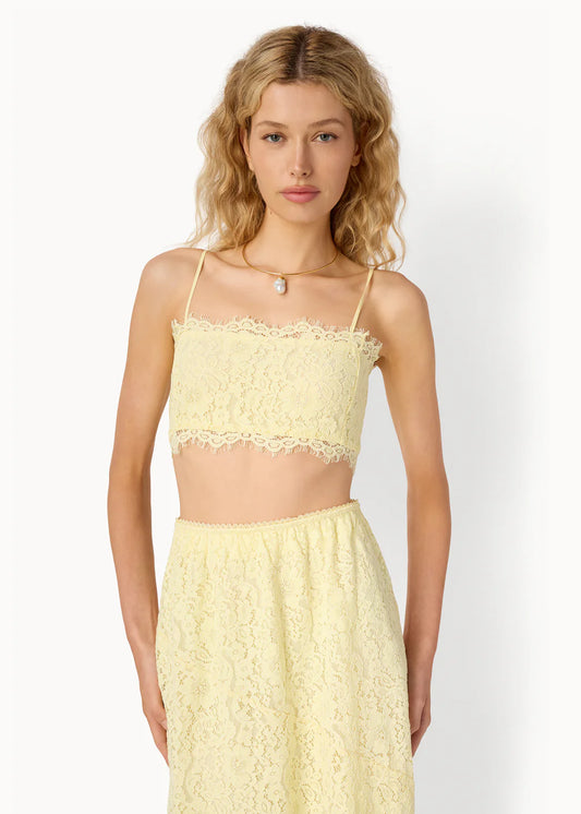 Sofie Lace Cropped Camisole in Buttercup