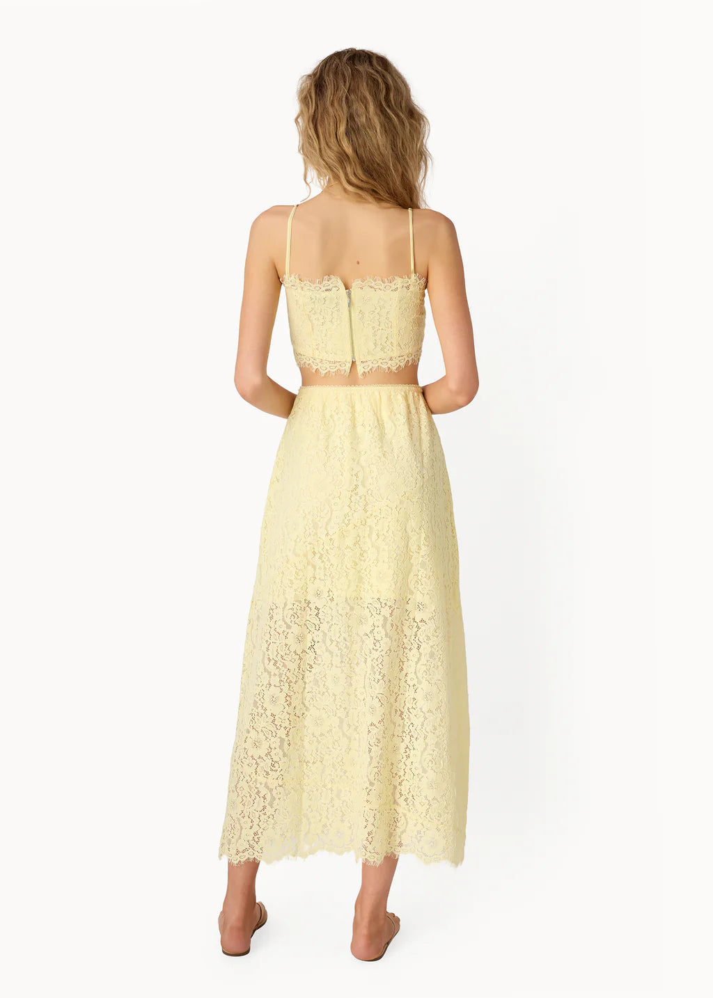 Sofie Lace Cropped Camisole in Buttercup