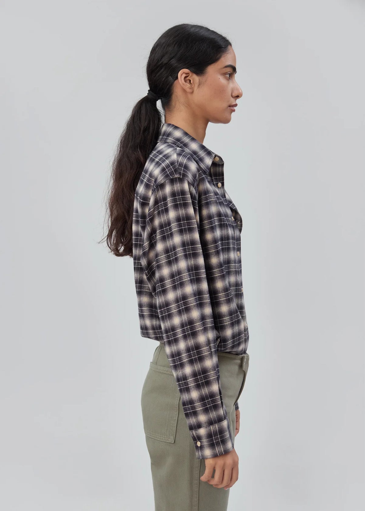 Noon Shirt in Navy Plaid