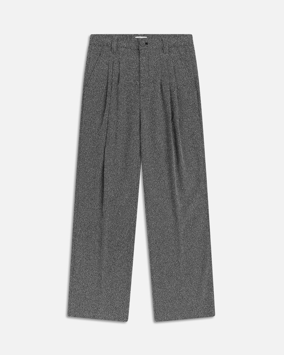Triple Pleated Static Trouser in Blanc