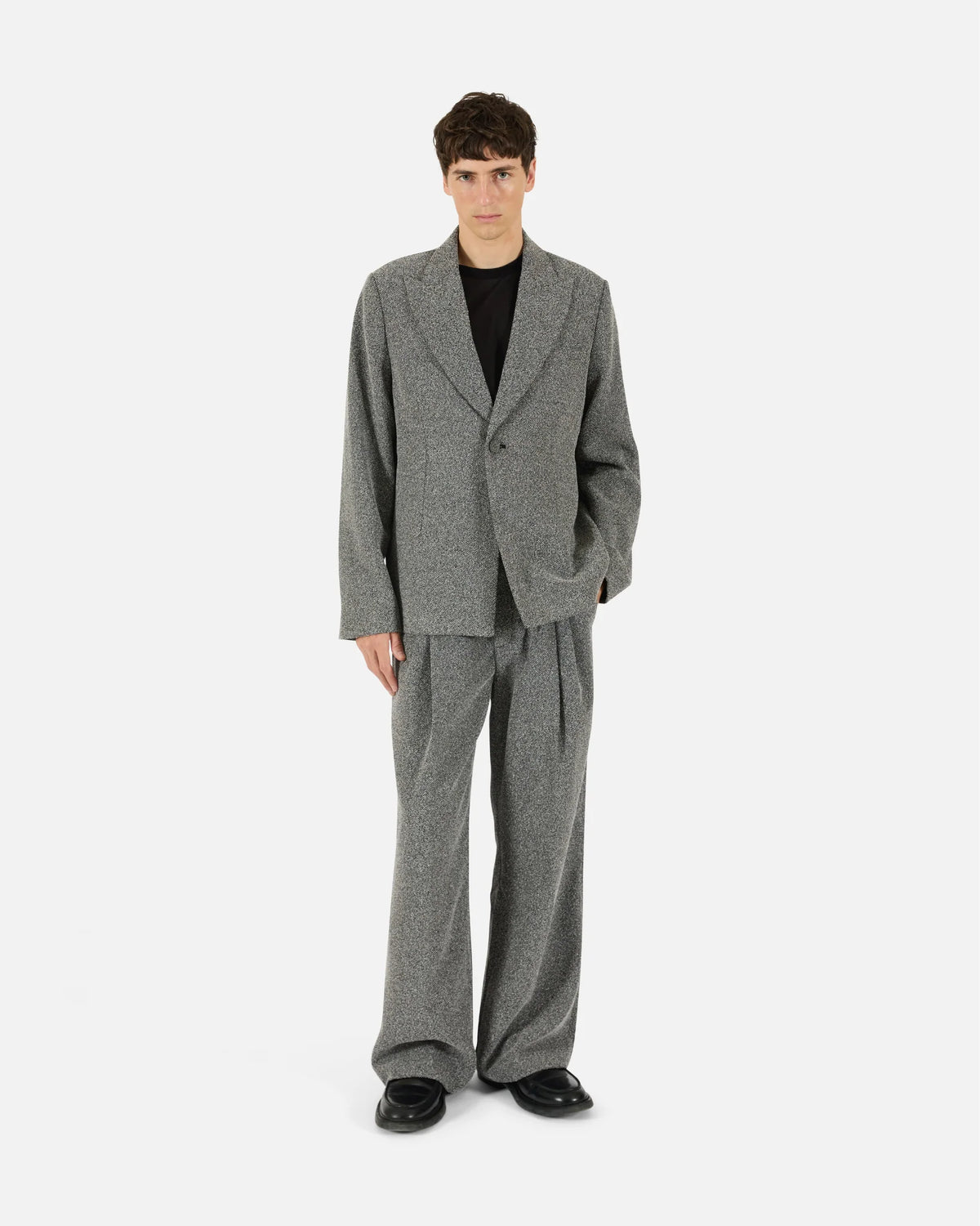 Single Button Static Blazer in Blanc